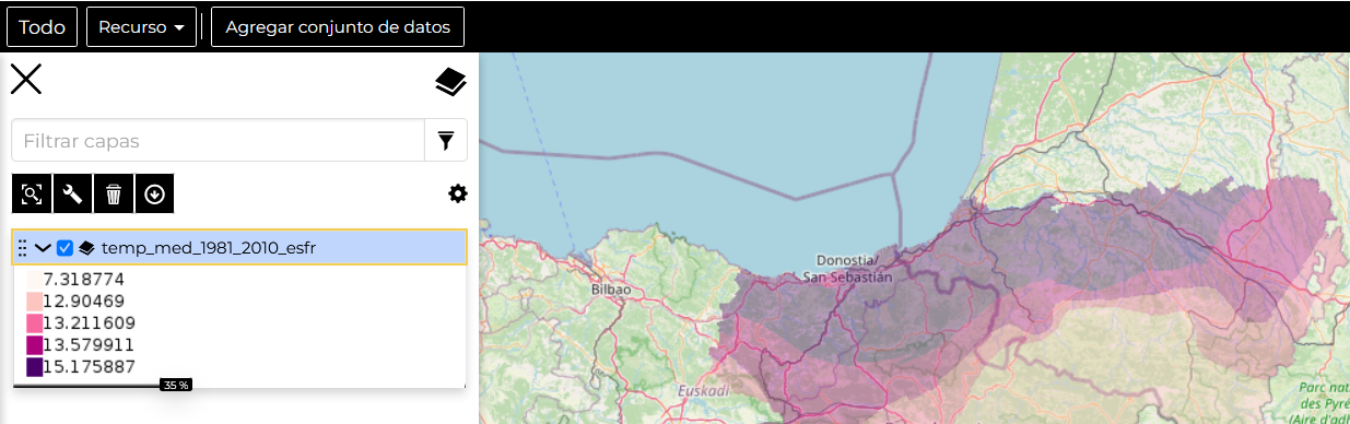 Desplazamiento de la Opacidad del Conjunto de Datos