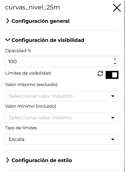 La Pestaña de Visibilidad en el Panel de Ajustes