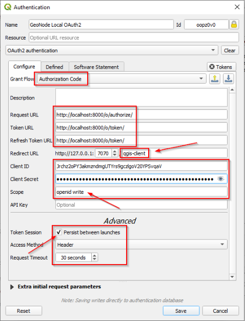Configuración de OAuth2 en QGIS